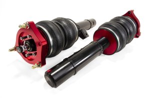 Honda Accord Air Suspension Kit - Front - Air Lift - Double-bellow air springs over monotube, threaded-body struts with 30 levels of damping adjustability and adjustable camber plates - Red-anodized - `18-`19